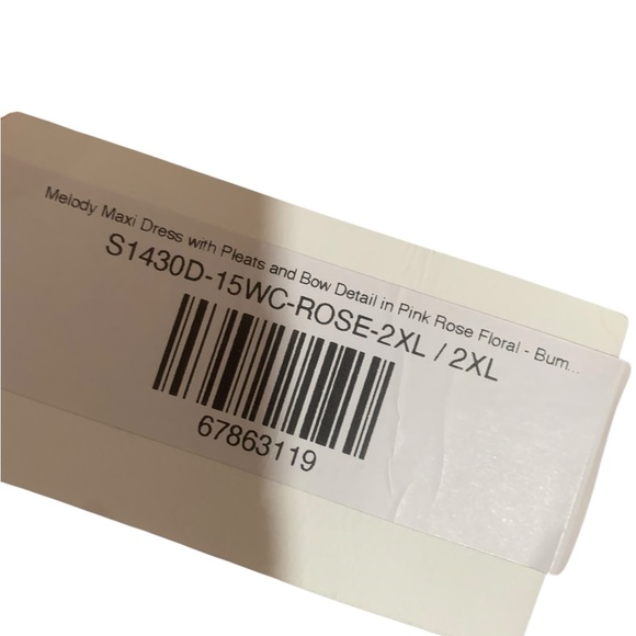 NWT Melody Maxi Dress with pleats and bow detail in pink rose Floral size 2xl - Picture 4 of 7